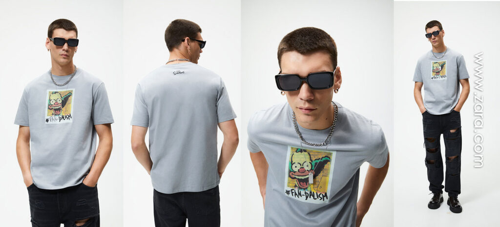 Camiseta gris Simpsons de Zara Man
